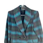 VTG Womens Spencer Douglas Peacoat 10 Wool Blend Plaid USA Academia Preppy Blue Photo 1