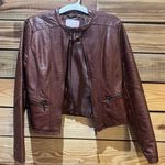 Xhilaration Leather Brown Jacket Photo 0