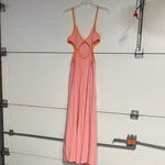 VRG GRL WOMENS RIBBED KNIT MAXI DRESS CUTOUT PINK ORANGE LARGE Photo 2