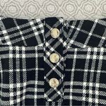 Talbots Windowpane Black Ivory Plaid Mock Neck Fleece Dress Size L Photo 5