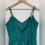 Laurence Kazar Vintage Emerald Green Sequin Beaded Silk Mini Dress Medium 80’s Photo 9