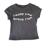 Wildfox  Size M After‎ The Storm Cutout Baby Tee Gray Crop Y2K Style Trendy Photo 1