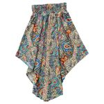 SheIn Handkerchief Hem Smocked High Waist‎ Multicolor Paisley Maxi Skirt Size L Boho Photo 1
