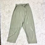 ZARA Women’s Harem Waist Tie Pants Sage Green Loose Fit Bohemian size Small Photo 1