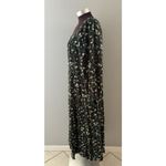 Old Navy  Maxi Dress Size L Green Floral Tiered Prairie Forest Whimsigoth Modest Photo 3