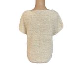 Vince Camuto ‎ Ivory Gold Fuzzy Sweater Poncho XS Photo 5