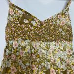 H&M  Floral Maxi Dress Babydoll Milkmaid Green Pink Cottagecore Boho Hippie Beach Photo 2