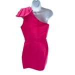 Alexia Maria Pink Silk One Shoulder Bow Detail Mini Dress‎ Size 10 Photo 4