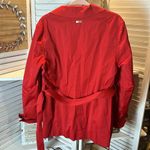 Ellen Tracy Red  Trench Coat with Belt and Pockets Photo 3