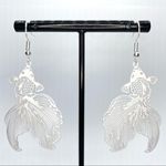 White gold fish koi earrings Photo 0