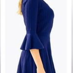 Lilly Pulitzer Brandi High Tide Navy Blue Fit Flare Knit Dress Size XL Photo 1