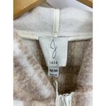 Joie  Plaid Fleece Lined Hoodie Quarter Zip Pullover M M Tan Cream Casual Photo 2