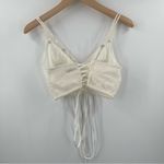 Aerie Bralette Size Medium Lace Embroidered Longline Bra Corset Cream Flower NWT Photo 2