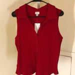 A New Day  NWT Women's Ribbed Tank Top Red Button Up Size XL Photo 2