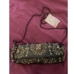 Vintage Y2K Black Beaded Satin Purse SPECIAL EVENT FORMAL PROM Photo 2