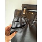 Levi's  Pants Women 26 Black Faux Leather Baggy Dad Mid Rise Straight Leg NWT Photo 6