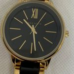 Anne Klein Ann Klein women watch 37mm round gold black tone Ak1412 quartz size 6.5” running Photo 2