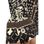 Ellen Tracy Silk Semi-Sheer Blouse Black Brown Floral Print Size 6 Photo 1