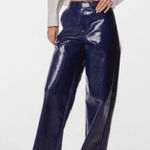 Noli The  Shop Croc Faux Leather Wide Leg Pants Blue Women’s 4 Photo 0