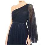 Mac Duggal Mac‎ Duggal Embellished One-Shoulder Draped Gown Navy Size 10 Photo 2