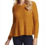 Jessica Simpson Sweater Aria Flounce Hem Rib Buckthorn Brown, Size M, New w/Tag Photo 0