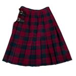 FLORENCE WALSH Vintage Pleated Plaid Wool Kilt Size 14 Red Photo 9