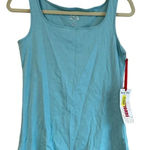 NWT RUBY RD. AQUA SQUARE NECK TANK TOP Blue Photo 0