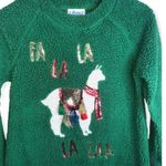 Rockin' Around Christmas Faux Fur Plush llama Sequined Pullover Sweater Photo 1