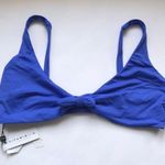 Vitamin A NWT Lou Front Tie Blue Swim Top Photo 0
