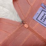 Herve Leger Authentic Herve Ledger Martina Blush Deep V Bandage Bodycon Mini Dress Photo 7