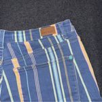 Judy Blue Plus Size Multicolor Striped High Rise Frayed Denim Shorts 1XL Photo 3