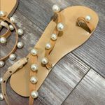 Anthropologie Giant pearl million dollar wrap around sandals wedding size 39 Photo 8