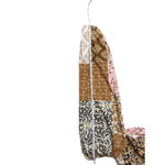 Altar'd State Pink Brown Patchwork Boho Crop Top Small Long Sleeve Tie Front Photo 7