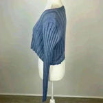 Aeropostale Blue Ribbed Button Front Cropped Top Size L NWT Photo 5