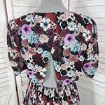 Urban Outfitters Pins & Needles UO Floral Pleat Skirt Open Back Dress Black Multi Small Photo 7