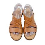 *Born Wedge Sandals Women’s Size 10 Brown Leather Strappy Comfort Summer Travel Photo 1