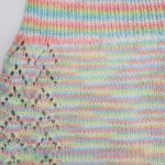 Vintage Homemade Pastel Rainbow Crochet Short Sleeve Sweater Shirt Pink Size M Photo 5