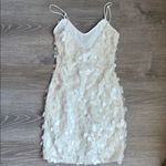 Meshki  Romilly Sequin Mini Dress in Ivory XXS Photo 2
