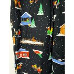 Old Navy NEW Cozy Flannel Pajama Pants XXL Winter Village Holiday Print Black Photo 5
