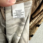 Vintage Y2K Dressbarn Dress Womens 18 Brown Peacock Print Babydoll Beaded Boho Photo 6