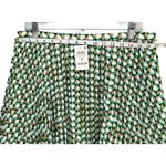 On 34th Mini Skirt Womens 16 Catalina Green Combo Geometric Pleated Retro Chic Photo 5