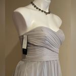 Ann Taylor Straples Light Gray Heart Shape Neckline Empire Waist Mini Dress SZ 2 Photo 3