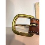 Vintage Needlepoint Leather Belt – Floral Bird Cottagecore Womens M Tan Photo 8