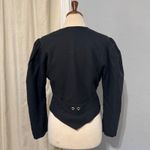 Vintage Original Alpen Trachten Cropped Jacket Blazer Puff Sleeve Tailored Sz 40 Black Photo 4