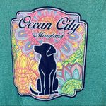 Ragwear USA V Neck Ocean City Maryland Dog Tee Green Photo 1