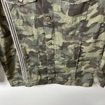 ZARA denim camouflage embroidered sequin button up jacket women’s size small Photo 3