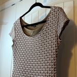 Sharagano Women's Textured Pattern Cap Sleeve Scoop Neck Sheath Dress Sz 10 Brown Photo 3