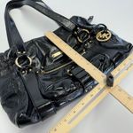 Michael Kors Purse Womens Black Patent Leather Baguette Top Handel Satchel Photo 5