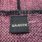 Saachi Tropical Leaves Cardigan Sweater Black Pink One Size Size undefined Photo 3