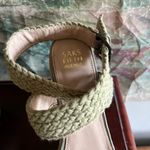 Saks 5th Avenue Saks Fifth Avenue Green Braided Strap Peep Toe Wedge Sandals size 9 Photo 1